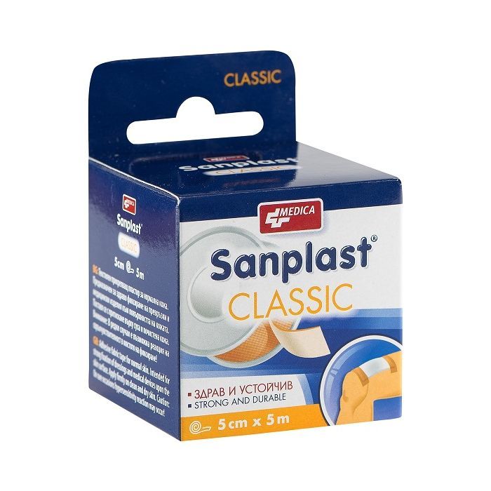 Medica Sanplast Classic Прикрепващ пластир за нормална кожа 5 см/ 5 м ...