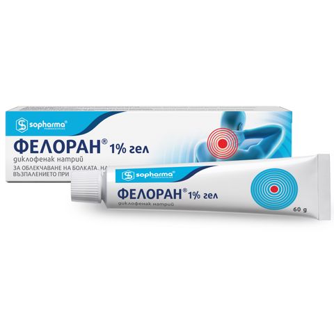 Фелоран 1% Гел при болка и възпаление в сухожилията х60 грама Sopharma