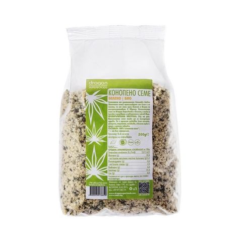 Dragon Superfoods Био конопено семе белено х500 грама