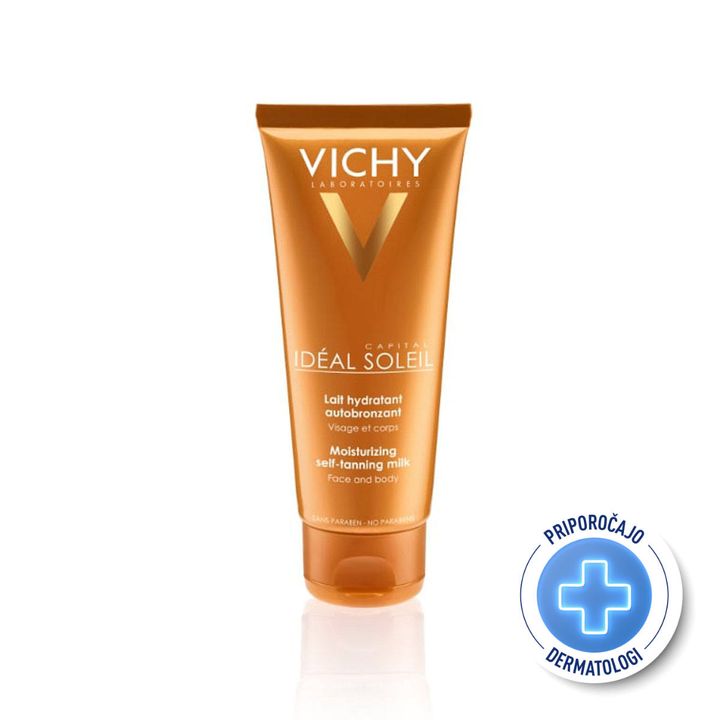 Vichy Capital Soleil Автобронзиращо мляко за лице и тяло за чувствителна кожа x100мл
