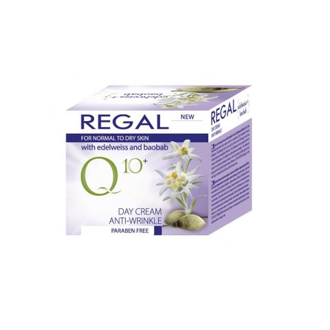 Regal Q10 Дневен крем против бръчки с еделвайс за нормална към суха кожа х50 мл