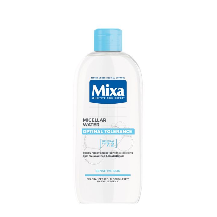 Mixa Optimal Tolerance Мицеларна вода за лице за чувствителна кожа и кожа, склонна към реакция x400 мл