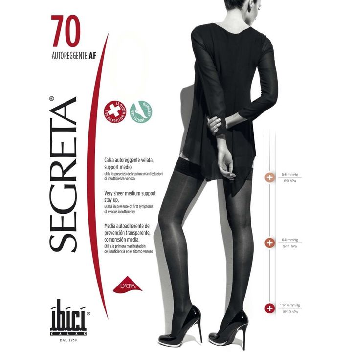 Segreta 70 Силиконови дамски чорапи със средна компресия, цвят Chamois, размер 4/36 х1 брой