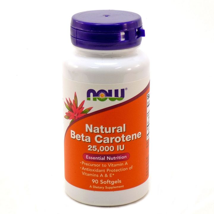 Now Foods Бета каротен 25000IU х90 таблетки