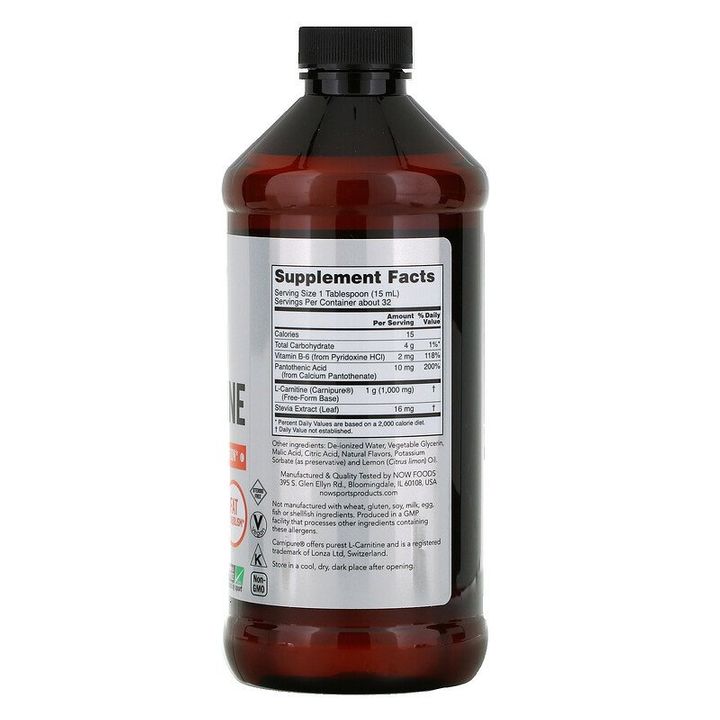 Tечен Л-Карнитин 1000 мг х473 мл Now Foods