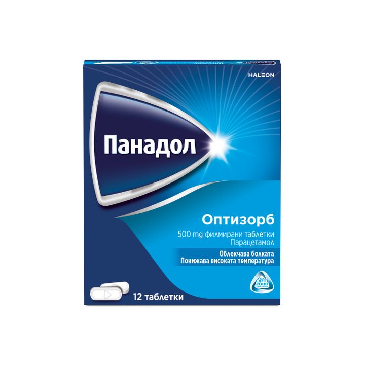 Панадол Оптизорб при болка и висока температура 500 мг х12 таблетки Haleon