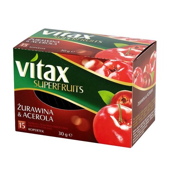 Vitax Superfruits Плодов чай с червена боровинка и ацерола х15 филтърни ...
