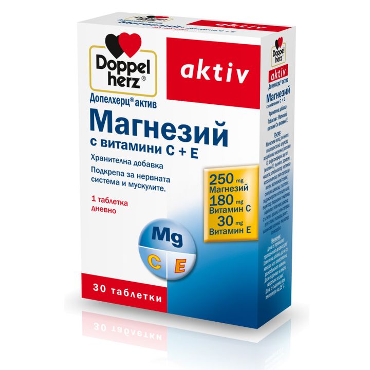 Doppelherz Aktiv Magnesium + Vitamin C + Vitamin E / Допелхерц Актив ...