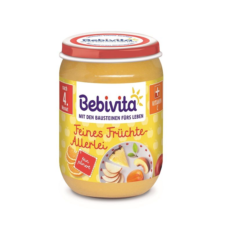 Bebivita Пюре различни плодове от 4 месечна възраст х190 грама - 1004