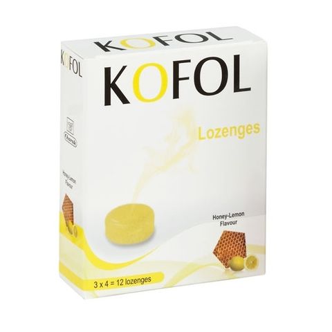 Kofol Бонбони за гърло и кашлица с вкус на мед и лимон х12 броя Charak