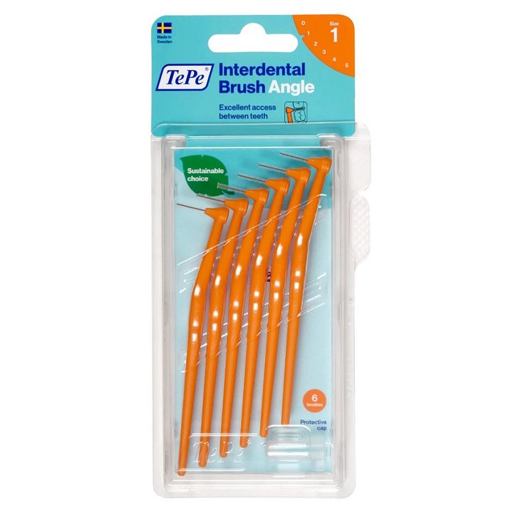TePe Interdental Brush Angle Интердентални четки, размер 1 (0,45 мм) x 6 броя