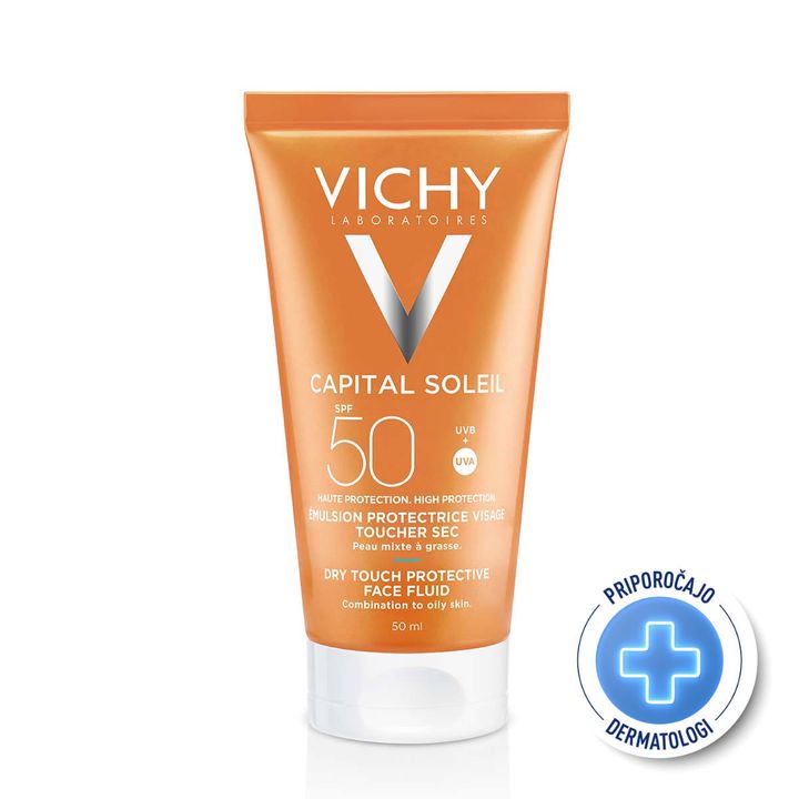 Vichy Capital Soleil Матиращ слънцезащитен флуид за лице SPF 50 х50 мл