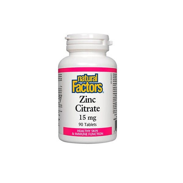 Natural Factors Zinc Citrate / Цинк (цитрат) за добър метаболизъм 15мг