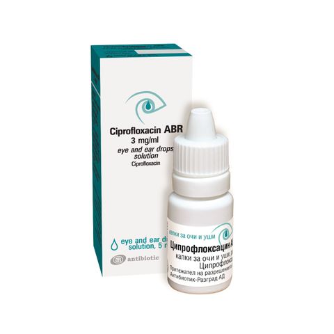 Ципрофлоксацин АБР 3 mg/ml капки за очи и уши, разтвор х5 мл Antibiotic
