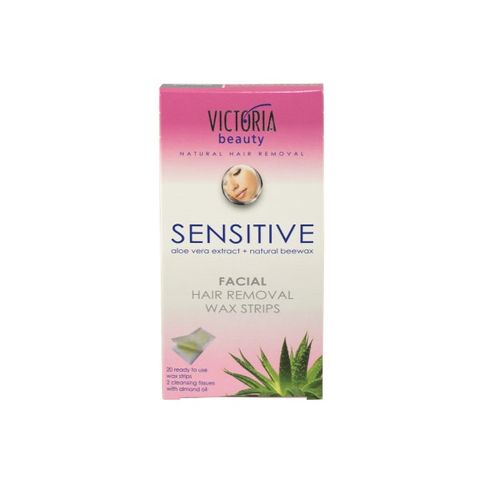Victoria Beauty Sensitive Депилиращи ленти за лице за чувствителна кожа с алое вера х20 бр