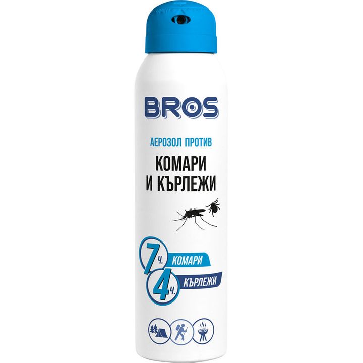 Bros Аерозол против комари и кърлежи х90 мл