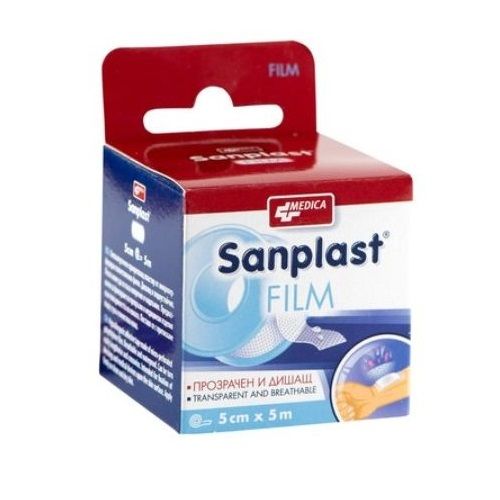 Medica Sanplast Film Дишащ прикрепващ пластир 5 см/ 5 м х1 брой