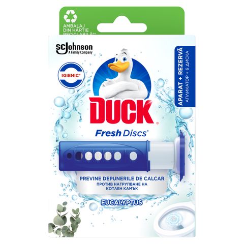 Duck Active Eucalyptus Гел диск за тоалетна чиния с аромат на евкалипт x1 брой