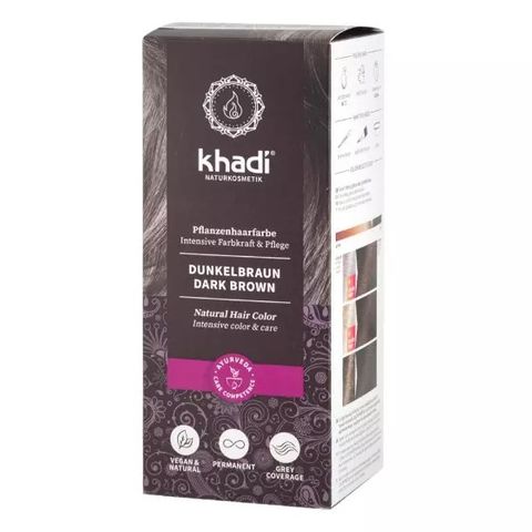 Khadi Билкова боя за коса x100 грама, Тъмно кафяв