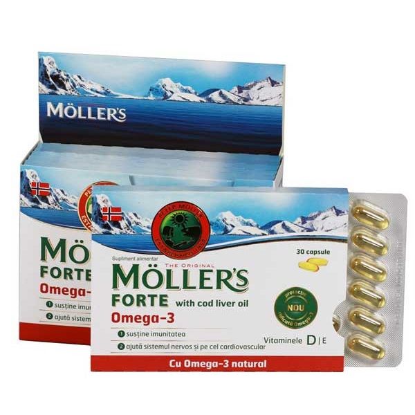 Moller's Forte Омега 3 с рибено масло от черен дроб на Треска х150 капсули