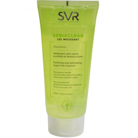 SVR Sebiaclear Gel Moussant Purifying Exfoliating Cleanser for Face for