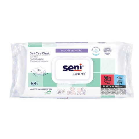 Seni Care Мокри кърпи за чувствителна кожа с алое вера х68 броя