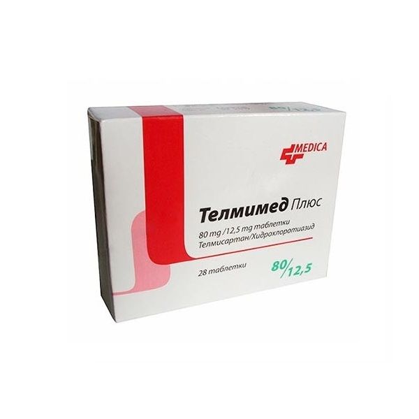 Телмимед Плюс 80 mg/12,5 mg х28 таблетки Sopharma