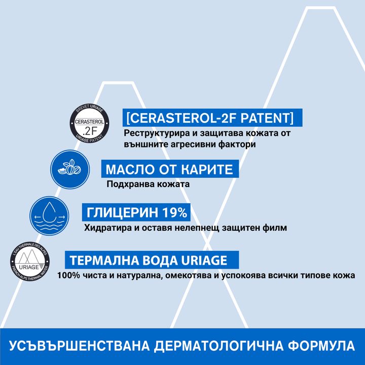 Uriage Xemose Почистващо успокояващо душ-олио за лице и тяло x1000 мл