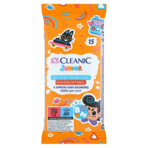 Cleanic Junior Детски мокри кърпички за ръце х15 броя