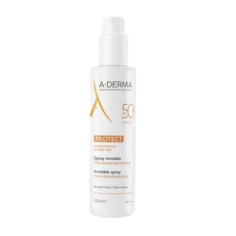 A-Derma Protect Невидим слънцезащитен спрей за лице и тяло SPF50+ х200 мл