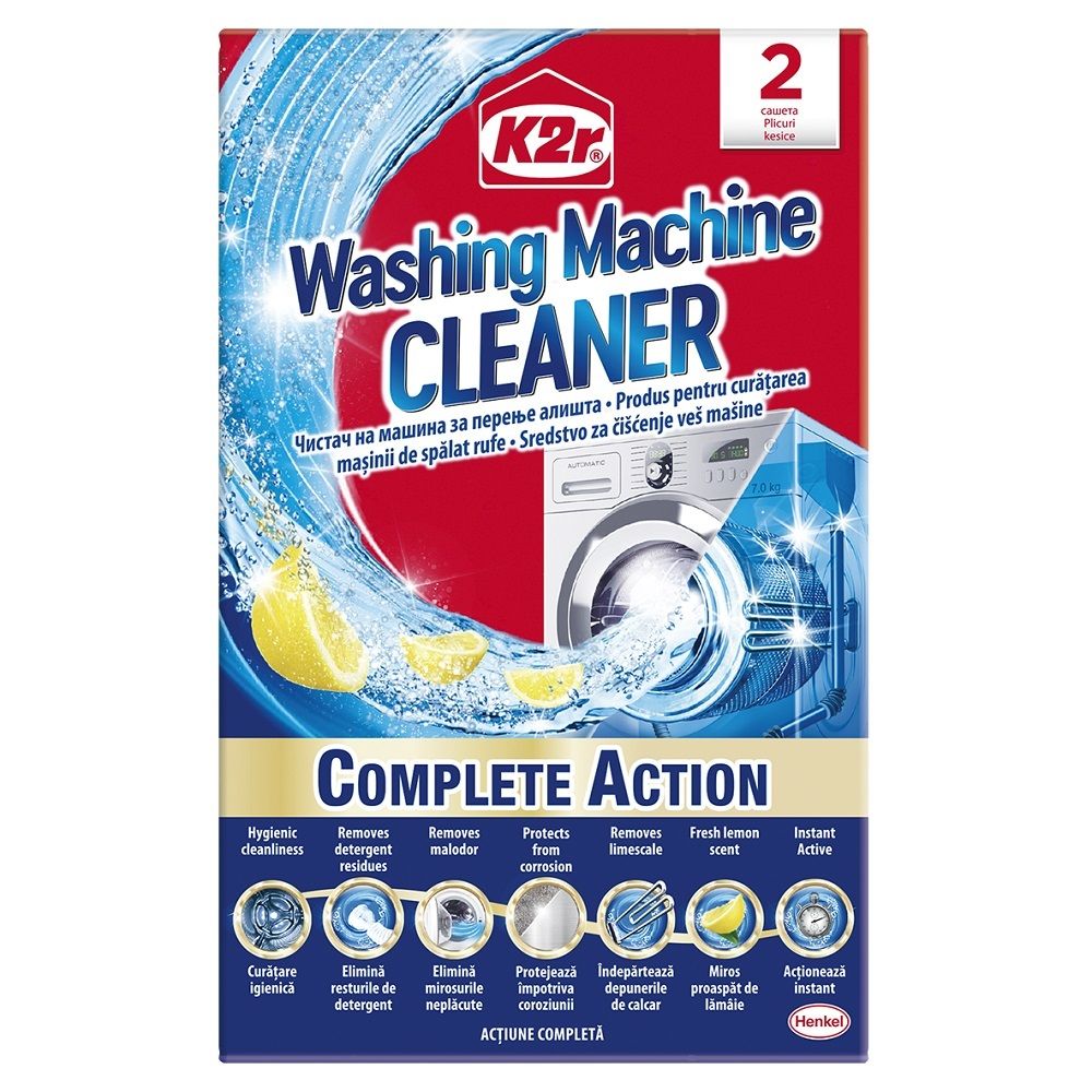 K2r Cleaner Препарат за почистване на перални машини 2 сашета x75 грама