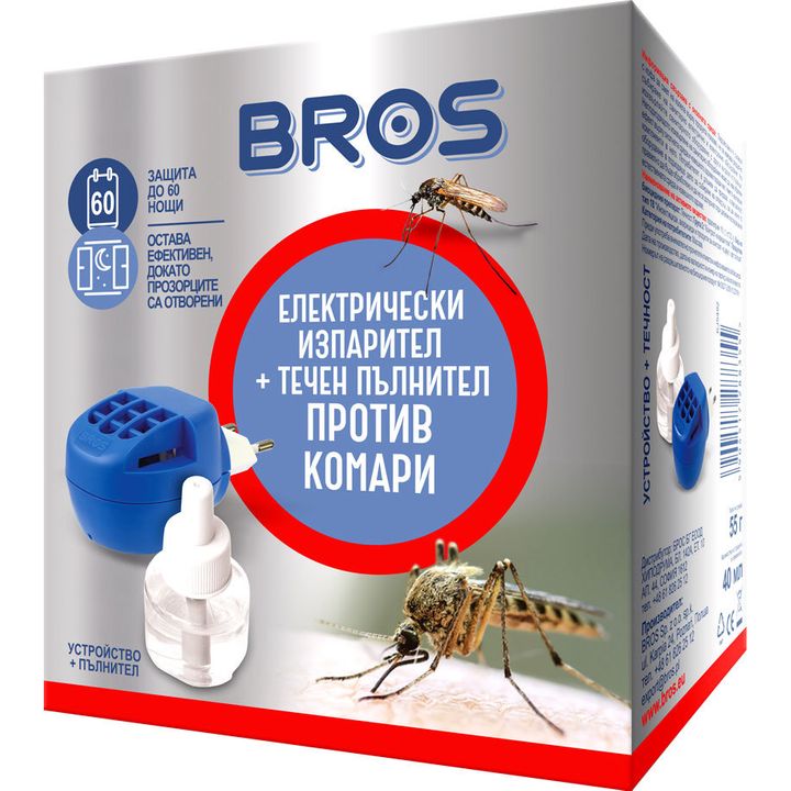 Bros Елекрически изпарител + течен пълнител против комари