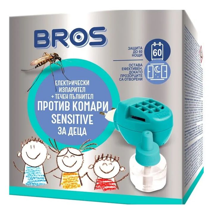Bros Sensitive Елекрически изпарител + течен пълнител против комари