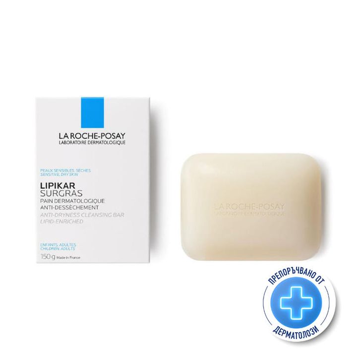 La Roche-Posay Lipikar Surgas Измиващо блокче за лице и тяло за суха и чувствителна кожа x150 грама