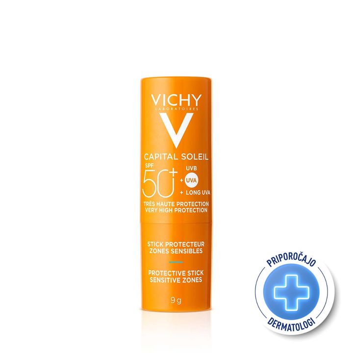 Vichy Capital Soleil Стик за чувствителни зони за лице и тяло SPF50+ x9 грама