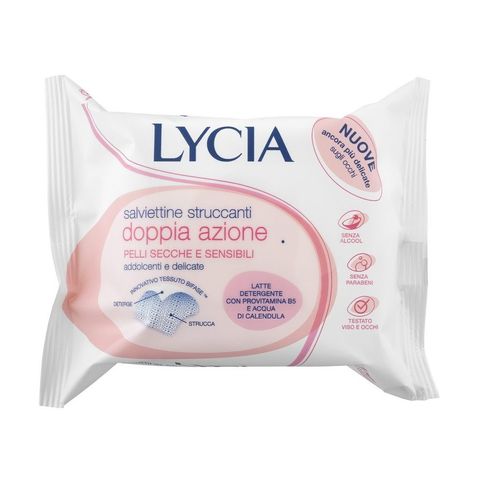 Lycia Мокри кърпи за лице и очи за суха и чувствителна кожа х20 броя