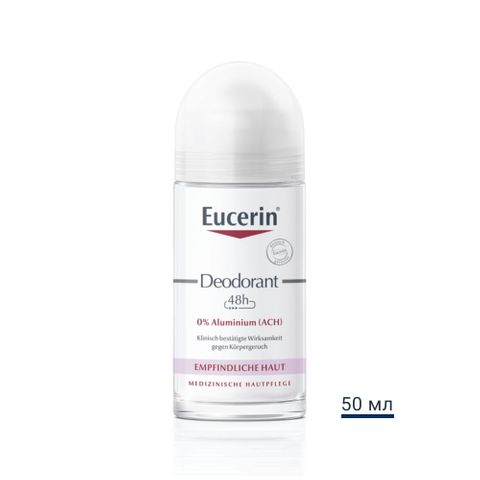 Eucerin 48h Дезодорант ролон против нормално изпотяване без алуминиеви соли и алкохол x50 мл