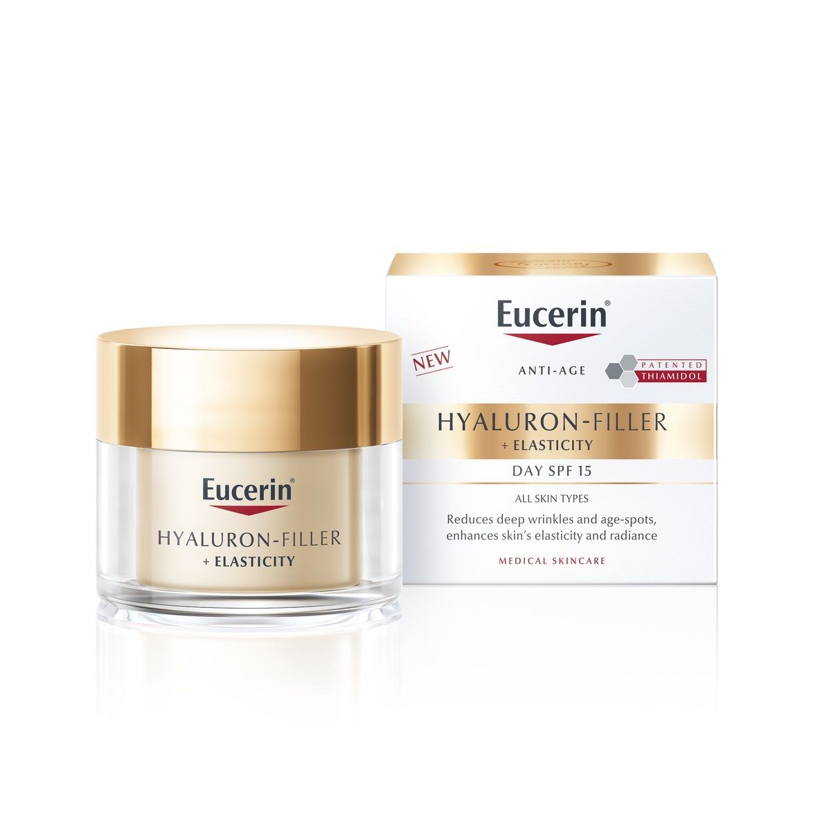Eucerin HyaluronFiller + Elasticity Дневен крем за лице за зряла кожа
