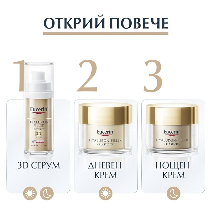 Eucerin Hyaluron-Filler+Elasticity Нощен крем за лице за всеки тип кожа x50 мл