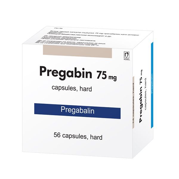 Прегабин 75 mg х56 твърди капсули Nobel