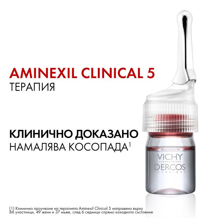 Vichy Dercos Aminexil Clinical 5 Терапия против косопад за мъже x21 ампули