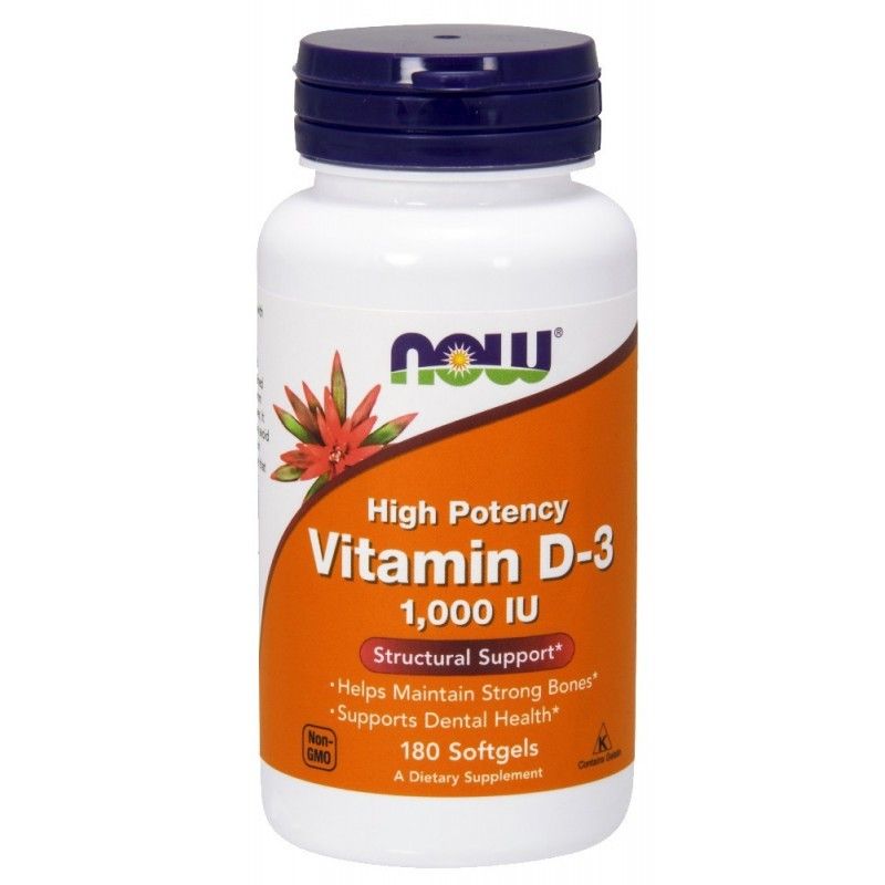 Now Foods Витамин D-3 1000IU х180 дражета