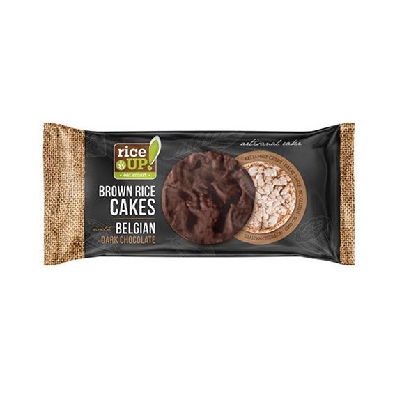 Rice Up Brown Rice Cakes with Belgian Dark Chocolate Оризови бисквити с