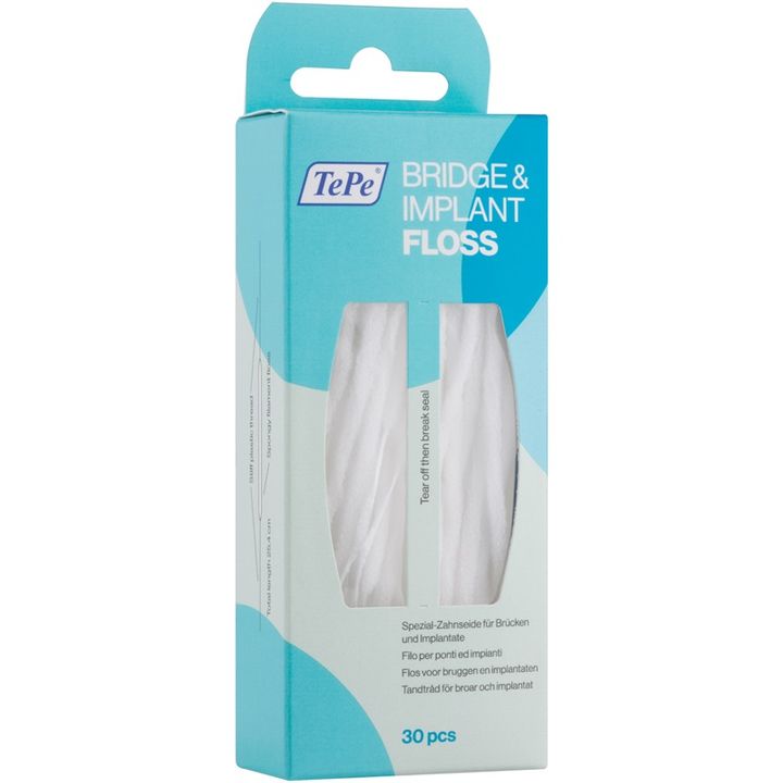 TePe Bridge & Implant Floss Конец за зъби за почистване на импланти