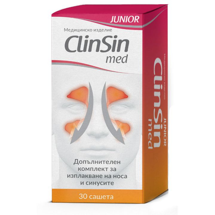 ClinSin med Junior Сашета за изплакване на носа и синусите х30 броя Naturprodukt