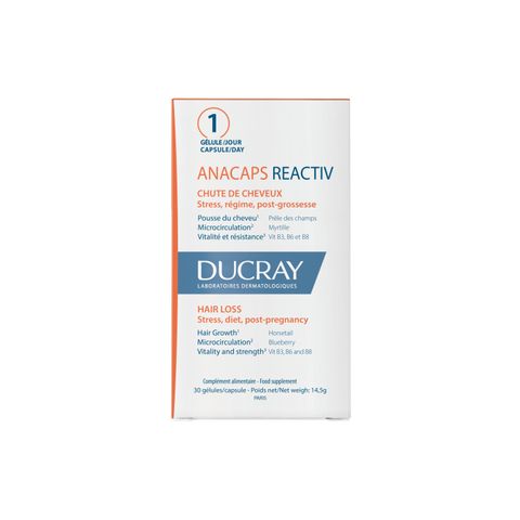 Ducray Anacaps Reactiv Хранителна добавка за коса x30 капсули