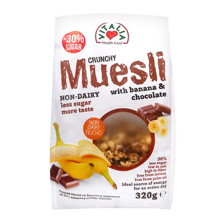 Vitalia Crunchy Muesli Mюсли с банан и шоколад x320 грама