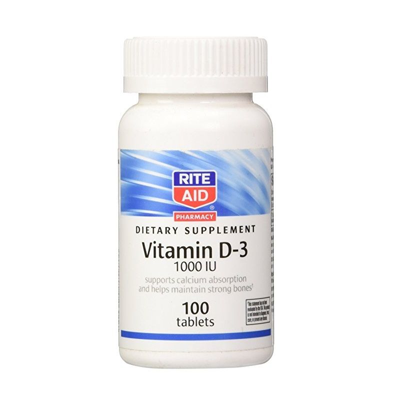 Rite Aid Витамин D3 1000 IU за здрави кости х100 таблетки