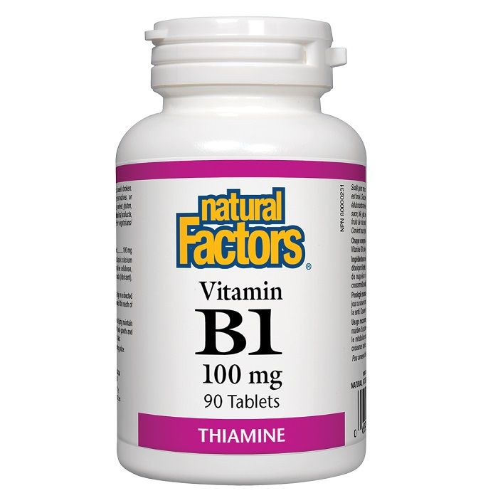 Natural Factors Vitamin B1 тиамин 100 мг х90 таблетки