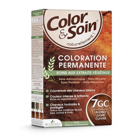 3Chenes Color & Soin Безамонячна боя за коса, цвят 7GC Златно медно рус